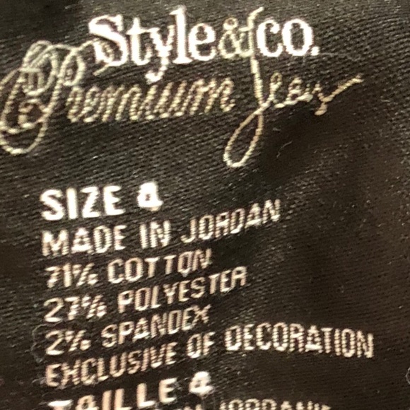 Style & Co. Size 4 Premium Jeans Bottoms Up Straight Leg - Picture 7 of 7